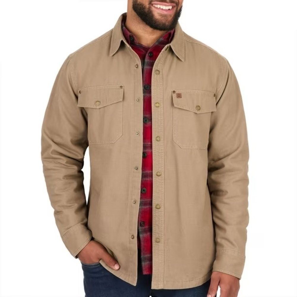 Coleman Men’s size LARGE Driftwood fleece lined shirt jacket NEW